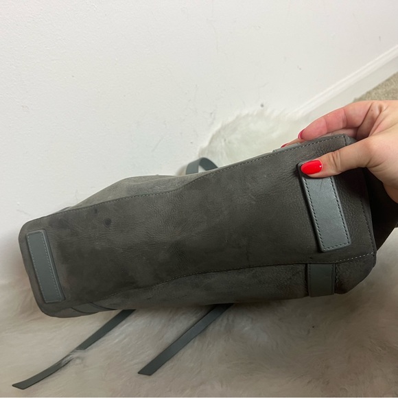 All Saints Ray Nubuck East West Suede Leather Tie Tote - Picture 12 of 12